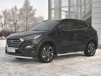 16 999 р. Защита переднего бампера (Ø 63 мм, нержавейка) SLITKOFF Hyundai Tucson TL рестайлинг (2018-2021)  с доставкой в г. Горно‑Алтайск. Увеличить фотографию 2