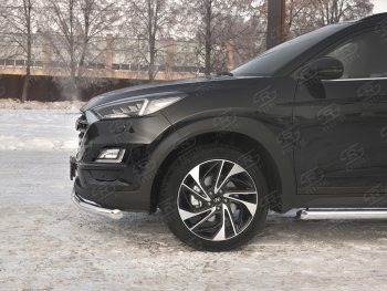 16 999 р. Защита переднего бампера (Ø 63 мм, нержавейка) SLITKOFF Hyundai Tucson TL рестайлинг (2018-2021)  с доставкой в г. Горно‑Алтайск. Увеличить фотографию 3