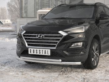 17 899 р. Защита переднего бампера (2 трубы Ø63 и 42 мм, нержавейка) SLITKOFF  Hyundai Tucson  TL (2018-2021) рестайлинг  с доставкой в г. Горно‑Алтайск. Увеличить фотографию 4