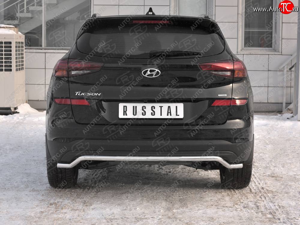 14 899 р. Защита заднего бампера (Ø42 мм волна, нержавейка) SLITKOFF Hyundai Tucson TL рестайлинг (2018-2021)  с доставкой в г. Горно‑Алтайск