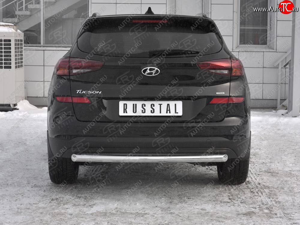 14 899 р. Защита заднего бампера (Ø63 мм, нержавейка) SLITKOFF  Hyundai Tucson  TL (2018-2021) рестайлинг  с доставкой в г. Горно‑Алтайск