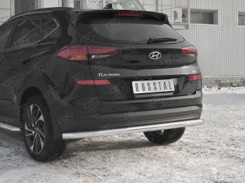 16 999 р. Защита заднего бампера (Ø63 мм, нержавейка) RUSSTAL Hyundai Tucson TL рестайлинг (2018-2021)  с доставкой в г. Горно‑Алтайск. Увеличить фотографию 3