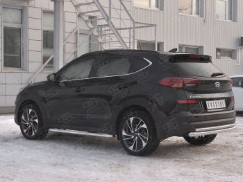 16 999 р. Защита заднего бампера (Ø63/42 мм, нержавейка) SLITKOFF  Hyundai Tucson  TL (2018-2021) рестайлинг  с доставкой в г. Горно‑Алтайск. Увеличить фотографию 2