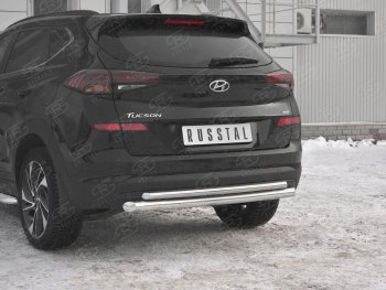 16 999 р. Защита заднего бампера (Ø63/42 мм, нержавейка) SLITKOFF  Hyundai Tucson  TL (2018-2021) рестайлинг  с доставкой в г. Горно‑Алтайск. Увеличить фотографию 3