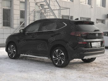 14 999 р. Защита заднего бампера (Ø75x42 мм, нержавейка) Russtal Hyundai Tucson TL рестайлинг (2018-2021)  с доставкой в г. Горно‑Алтайск. Увеличить фотографию 2