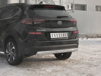 14 999 р. Защита заднего бампера (Ø75x42 мм, нержавейка) Russtal Hyundai Tucson TL рестайлинг (2018-2021)  с доставкой в г. Горно‑Алтайск. Увеличить фотографию 4