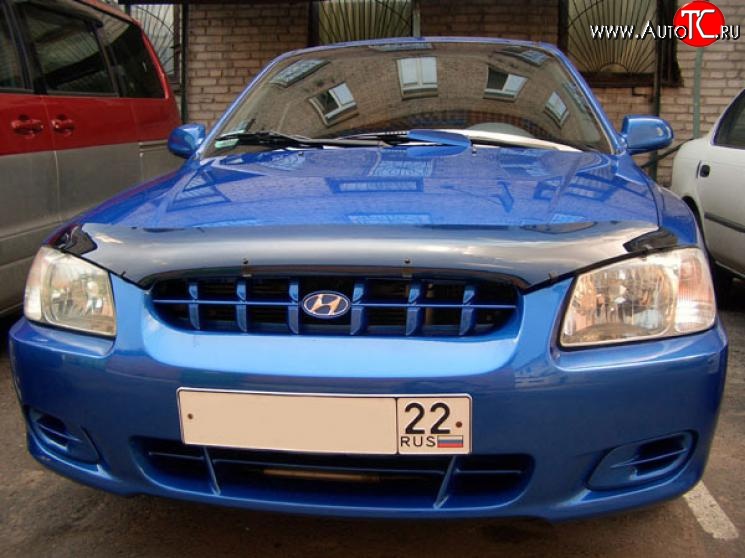 2 699 р. Дефлектор капота NovLine Hyundai Accent седан ТагАЗ (2001-2012)  с доставкой в г. Горно‑Алтайск