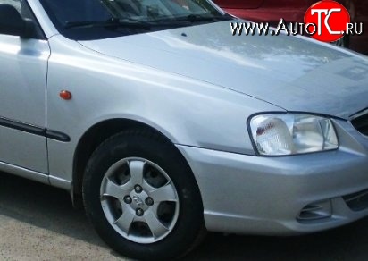 4 999 р. Переднее правое крыло Стандартное Hyundai Accent седан ТагАЗ (2001-2012) (Окрашенное)  с доставкой в г. Горно‑Алтайск