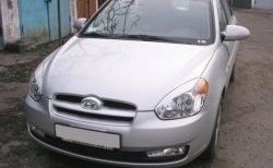 1 649 р. Реснички на фары CT v1 Hyundai Accent MC седан (2005-2011) (Неокрашенные)  с доставкой в г. Горно‑Алтайск. Увеличить фотографию 3