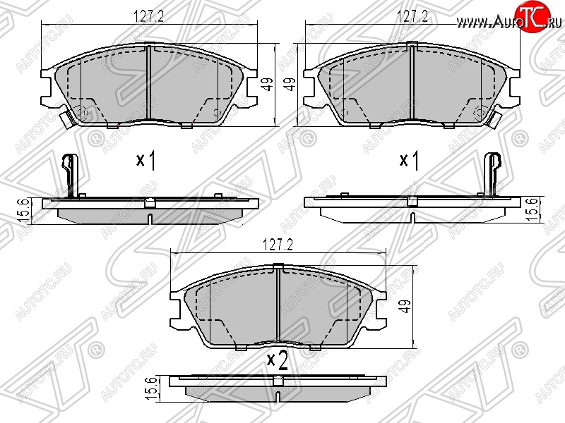 1 079 р. Колодки тормозные SAT (передние)  Hyundai Accent  седан ТагАЗ - Getz  TB  с доставкой в г. Горно‑Алтайск