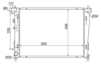 6 849 р. Радиатор двигателя SAT (пластинчатый,1.4/1.6/2.0, АКПП) Hyundai Avante (2006-2010)  с доставкой в г. Горно‑Алтайск. Увеличить фотографию 1