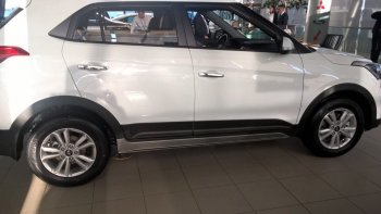 7 349 р. Пластиковые пороги АвтоКрат Hyundai Creta GS дорестайлинг (2015-2019) (Неокрашенные)  с доставкой в г. Горно‑Алтайск. Увеличить фотографию 3