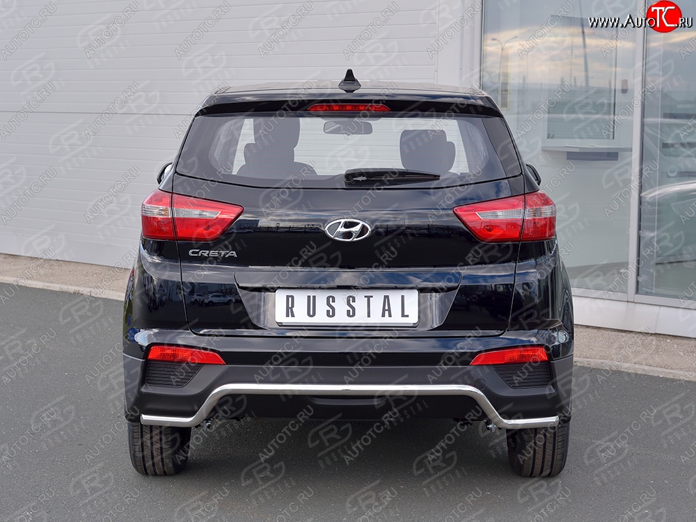 13 999 р. Защита заднего бампера (Ø42 мм волна, нержавейка) SLITKOFF  Hyundai Creta  GS (2015-2021) дорестайлинг, рестайлинг  с доставкой в г. Горно‑Алтайск