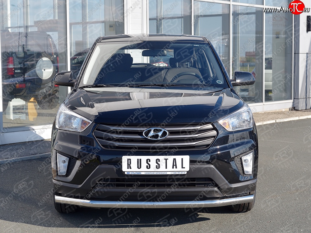 15 649 р. Защита переднего бампера (Ø63 мм, нержавейка) SLITKOFF Hyundai Creta GS дорестайлинг (2015-2019)  с доставкой в г. Горно‑Алтайск