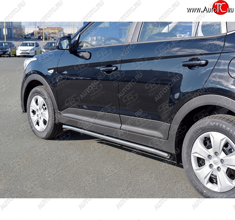 18 349 р. Защита порогов из круглой трубы d42 мм SLITKOFF v3 Hyundai Creta GS дорестайлинг (2015-2019)  с доставкой в г. Горно‑Алтайск