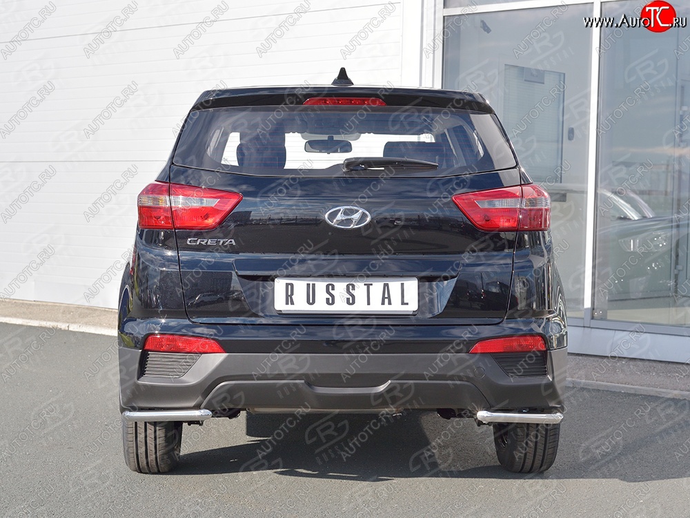 13 999 р. Защита заднего бампера (Ø42 мм уголки, нержавейка) SLITKOFF  Hyundai Creta  GS (2015-2021) дорестайлинг, рестайлинг  с доставкой в г. Горно‑Алтайск