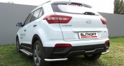 Защита заднего бампера из двух боковых уголков диаметром 57 мм Slitkoff Hyundai Creta GS дорестайлинг (2015-2019)