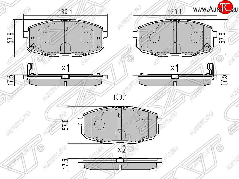 899 р. Колодки тормозные передние SAT Hyundai I30 FD хэтчбек дорестайлинг (2007-2010)  с доставкой в г. Горно‑Алтайск