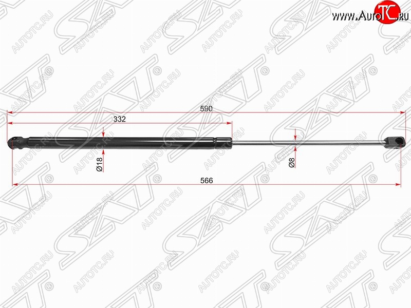 669 р. Упор крышки багажника SAT (газовый)  Hyundai I30  FD (2007-2010) хэтчбек дорестайлинг  с доставкой в г. Горно‑Алтайск