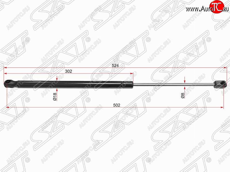 799 р. Упор крышки багажника SAT (газовый)  Hyundai I30  2 GD (2011-2017) дорестайлинг, хэтчбэк 5 дв., рестайлинг, хэтчбэк 5 дв.  с доставкой в г. Горно‑Алтайск