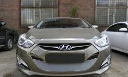 2 349 р. Сетка на бампер Russtal (хром) Hyundai I40 1 VF дорестайлинг седан (2011-2015)  с доставкой в г. Горно‑Алтайск. Увеличить фотографию 2