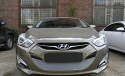 2 349 р. Сетка на бампер Russtal (хром) Hyundai I40 1 VF дорестайлинг седан (2011-2015)  с доставкой в г. Горно‑Алтайск. Увеличить фотографию 3