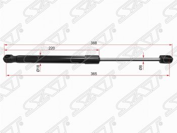 Упор капота SAT (газовый) Hyundai (Хюндаи) I40 (и40)  1 VF (2011-2019) 1 VF дорестайлинг седан, дорестайлинг универсал, рестайлинг седан, рестайлинг универсал