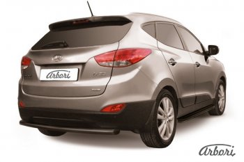 Защита заднего бампера Arbori (черная, 1 труба d57 mm). Hyundai IX35 LM дорестайлинг (2009-2013)