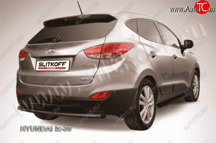 6 449 р. Защита заднего бампера из трубы d57 Slitkoff Hyundai IX35 LM дорестайлинг (2009-2013) (Цвет: серебристый)  с доставкой в г. Горно‑Алтайск