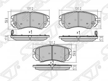 999 р. Колодки тормозные SAT (передние)  Hyundai IX35  LM (2009-2018), Hyundai Tucson  LM (2010-2017), KIA Soul ( AM,  PS) (2008-2016)  с доставкой в г. Горно‑Алтайск. Увеличить фотографию 1