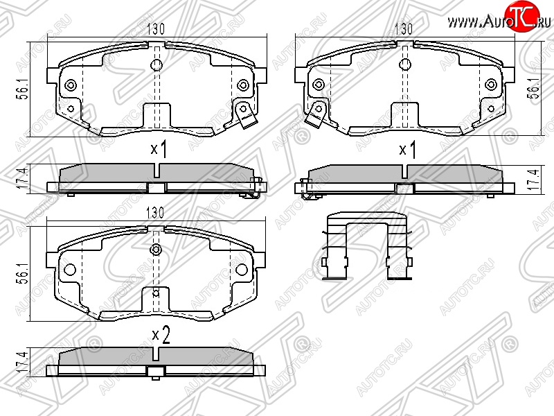 1 479 р. Колодки тормозные SAT (передние) Hyundai IX35 LM дорестайлинг (2009-2013)  с доставкой в г. Горно‑Алтайск