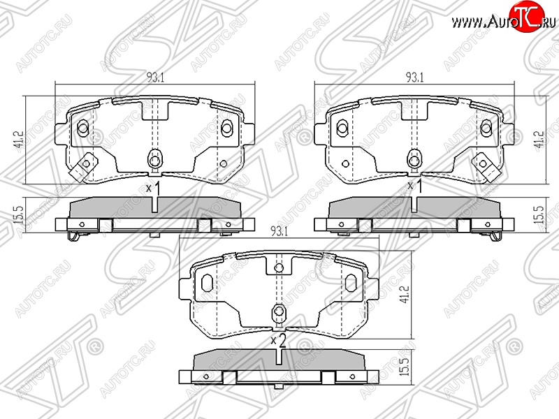 599 р. Колодки тормозные задние SAT Hyundai IX35 LM дорестайлинг (2009-2013)  с доставкой в г. Горно‑Алтайск