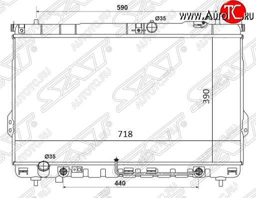 10 599 р. Радиатор двигателя SAT (трубчатый, DIESEL, АКПП) Hyundai Sonata EF рестайлинг ТагАЗ (2001-2013)  с доставкой в г. Горно‑Алтайск