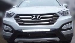 Накладка на передний бампер CT v2 Hyundai Santa Fe DM дорестайлинг (2012-2016)