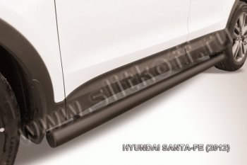 Защита порогов из трубы d76 Slitkoff Hyundai Santa Fe DM дорестайлинг (2012-2016)