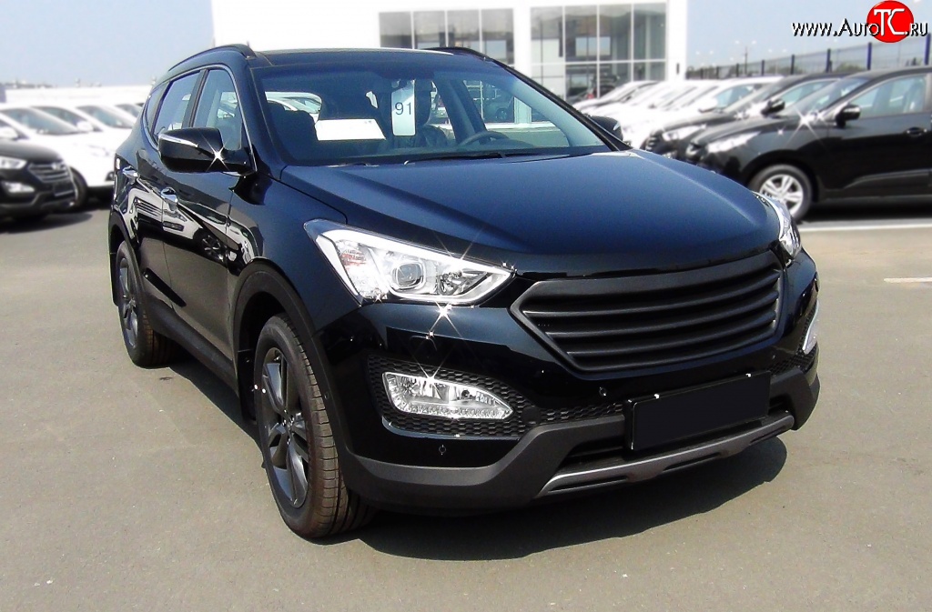 6 849 р. Решётка радиатора RA Hyundai Santa Fe DM дорестайлинг (2012-2016) (Поверхность глянец (под окраску), Неокрашенная)  с доставкой в г. Горно‑Алтайск