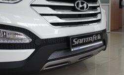 1 539 р. Сетка на бампер Russtal (хром) Hyundai Santa Fe DM дорестайлинг (2012-2016)  с доставкой в г. Горно‑Алтайск. Увеличить фотографию 3