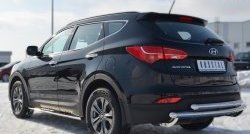 17 399 р. Защита заднего бампера (2 трубы Ø63 мм, нержавейка) SLITKOFF Hyundai Santa Fe DM дорестайлинг (2012-2016)  с доставкой в г. Горно‑Алтайск. Увеличить фотографию 3