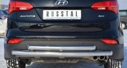 17 399 р. Защита заднего бампера (2 трубы Ø63 мм, нержавейка) SLITKOFF Hyundai Santa Fe DM дорестайлинг (2012-2016)  с доставкой в г. Горно‑Алтайск. Увеличить фотографию 4