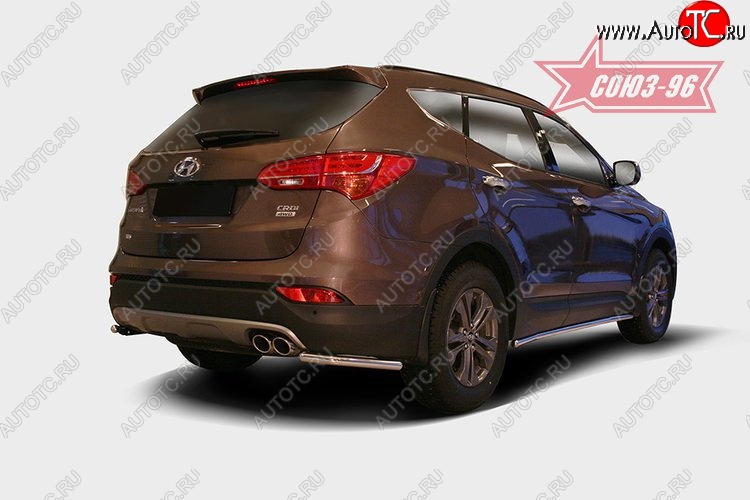 8 459 р. Защита заднего бампера из боковых уголков Souz-96 (d42) Hyundai Santa Fe DM дорестайлинг (2012-2016)  с доставкой в г. Горно‑Алтайск