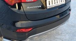 12 999 р. Защита заднего бампера (Ø63 мм уголки, нержавейка) SLITKOFF Hyundai Santa Fe DM дорестайлинг (2012-2016)  с доставкой в г. Горно‑Алтайск. Увеличить фотографию 2