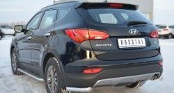 12 999 р. Защита заднего бампера (Ø63 мм уголки, нержавейка) SLITKOFF Hyundai Santa Fe DM дорестайлинг (2012-2016)  с доставкой в г. Горно‑Алтайск. Увеличить фотографию 4