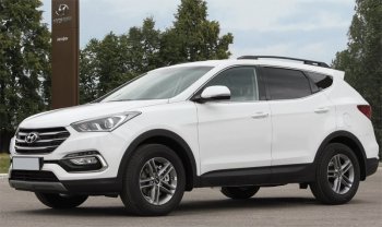 10 349 р. Комплект рейлингов АПС  Hyundai Santa Fe  DM (2012-2019) дорестайлинг, рестайлинг (Черные, без поперечин)  с доставкой в г. Горно‑Алтайск. Увеличить фотографию 3