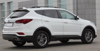 10 349 р. Комплект рейлингов АПС  Hyundai Santa Fe  DM (2012-2019) дорестайлинг, рестайлинг (Черные, без поперечин)  с доставкой в г. Горно‑Алтайск. Увеличить фотографию 5