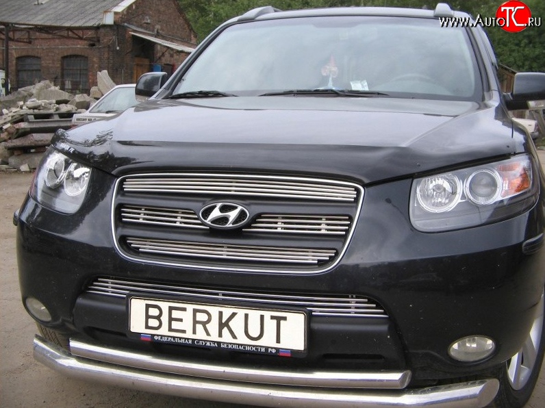 5 999 р. Декоративная вставка решетки радиатора Berkut Hyundai Santa Fe CM дорестайлинг (2006-2009)  с доставкой в г. Горно‑Алтайск