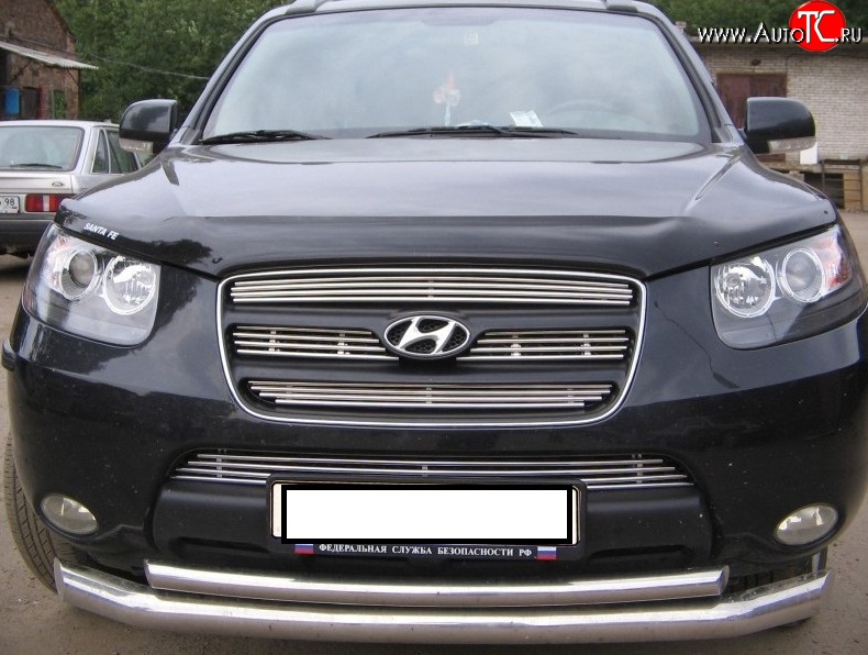 3 999 р. Декоративная вставка воздухозаборника Berkut Hyundai Santa Fe CM дорестайлинг (2006-2009)  с доставкой в г. Горно‑Алтайск