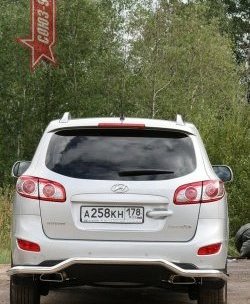 11 159 р. Защита заднего бампера Souz-96 (d60) Hyundai Santa Fe CM рестайлинг (2009-2012)  с доставкой в г. Горно‑Алтайск. Увеличить фотографию 3