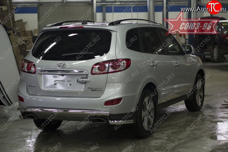 11 744 р. Защита заднего бампера рестайлинг Souz-96 (d60) Hyundai Santa Fe CM рестайлинг (2009-2012)  с доставкой в г. Горно‑Алтайск