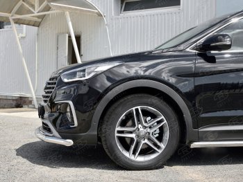 15 299 р. Одинарная защита переднего бампера диаметром 63 мм SLITKOFF  Hyundai Grand Santa Fe  1 DM (2016-2018) рестайлинг  с доставкой в г. Горно‑Алтайск. Увеличить фотографию 2