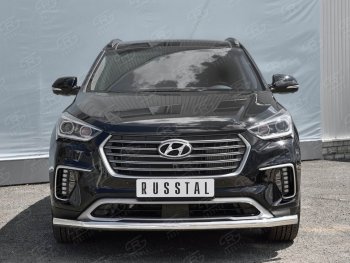 15 299 р. Одинарная защита переднего бампера диаметром 63 мм SLITKOFF  Hyundai Grand Santa Fe  1 DM (2016-2018) рестайлинг  с доставкой в г. Горно‑Алтайск. Увеличить фотографию 3